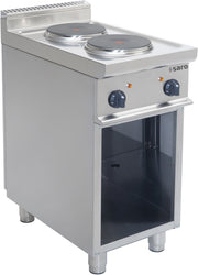 Cuisinière électrique - 2 plaques - 5.2 kW - E7/CUET2BA Saro - Fourneau sur meuble électrique professionnel CHR - matériel cuisine pro - Cuistéo