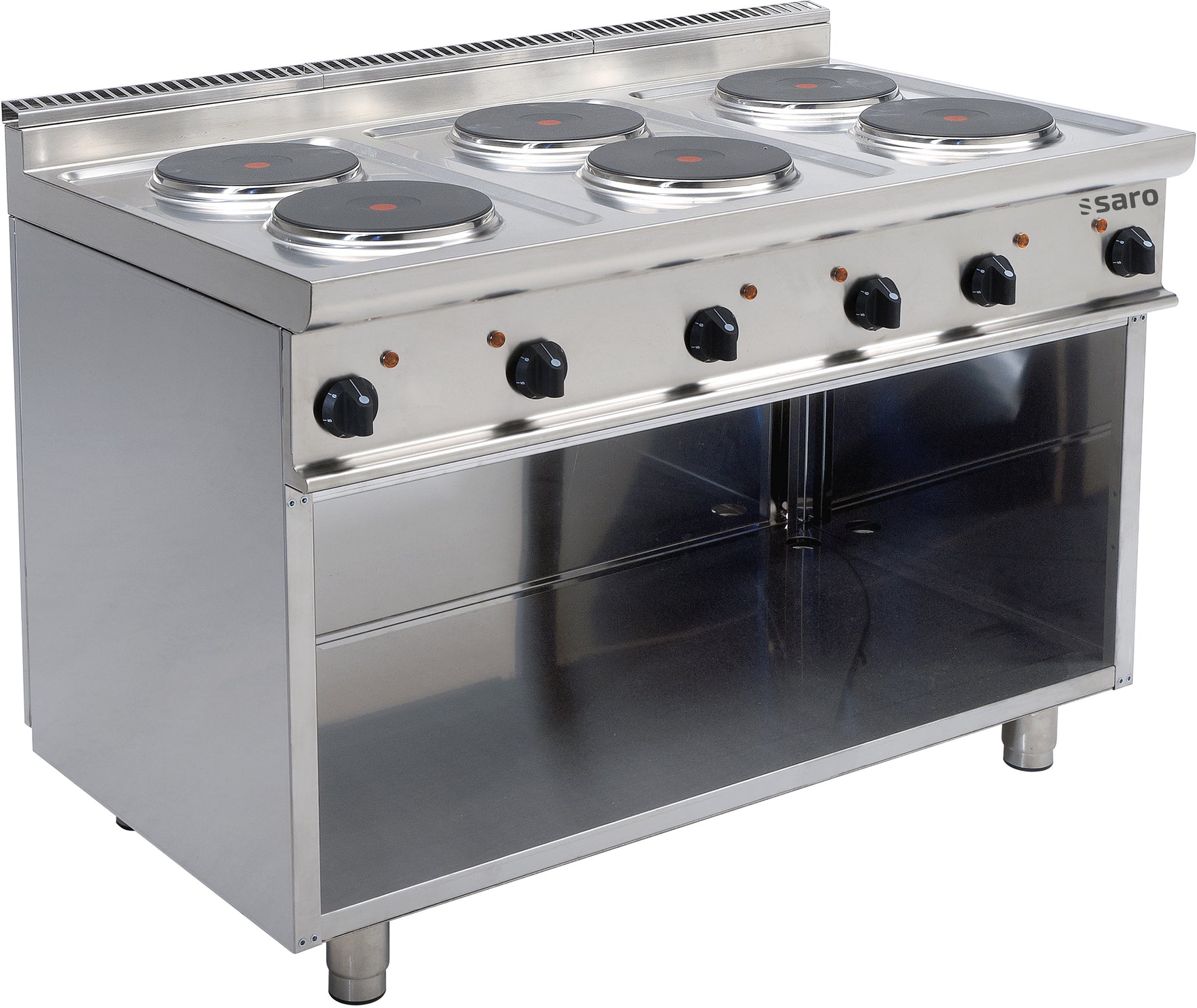 Cuisinière électrique - 6 plaques - 15.6 kW - E7/CUET6BA Saro - Fourneau sur meuble électrique professionnel CHR - matériel cuisine pro - Cuistéo