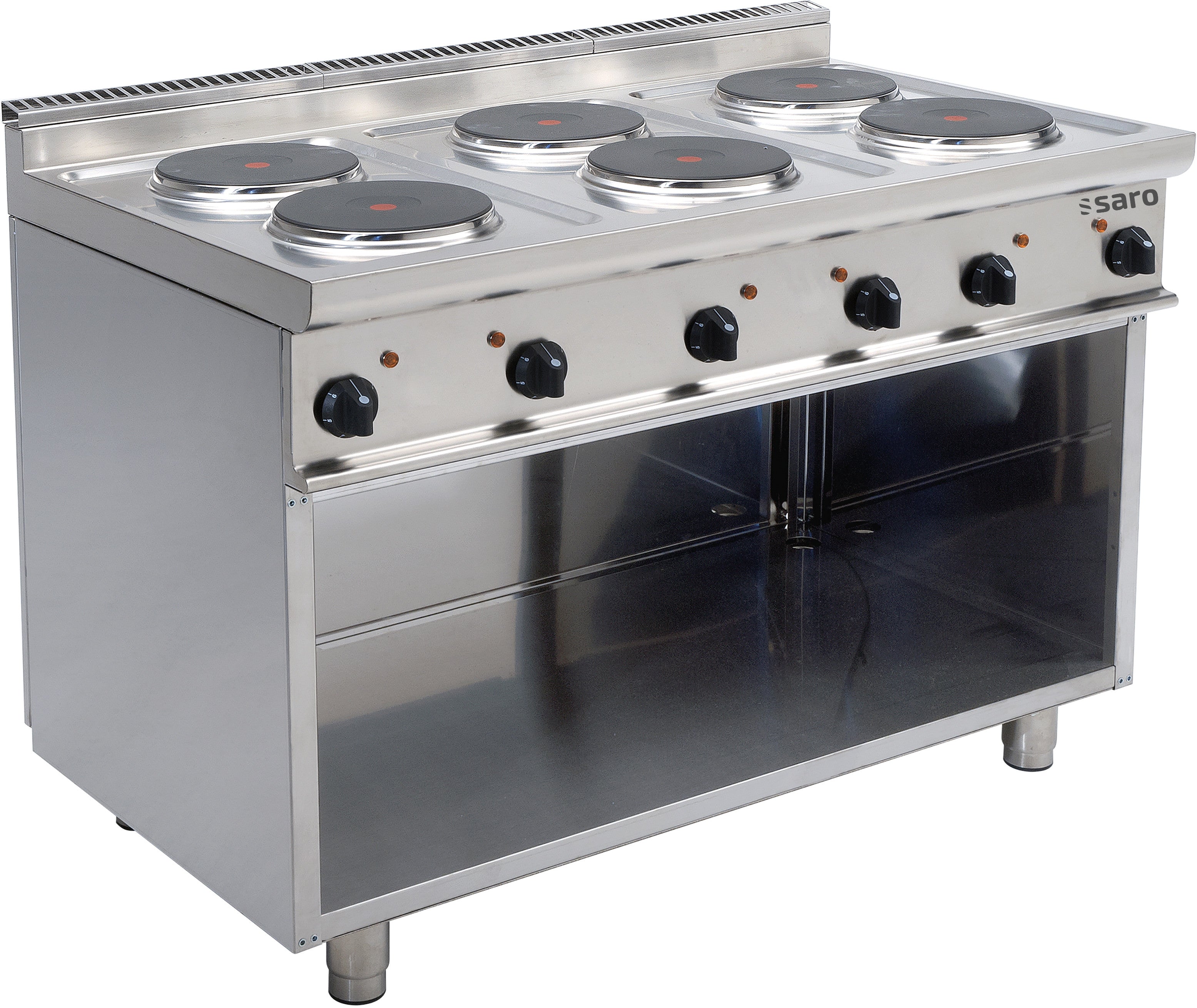 Cuisinière électrique - 6 plaques - 15.6 kW - E7/CUET6BA Saro - Fourneau sur meuble électrique professionnel CHR - matériel cuisine pro - Cuistéo