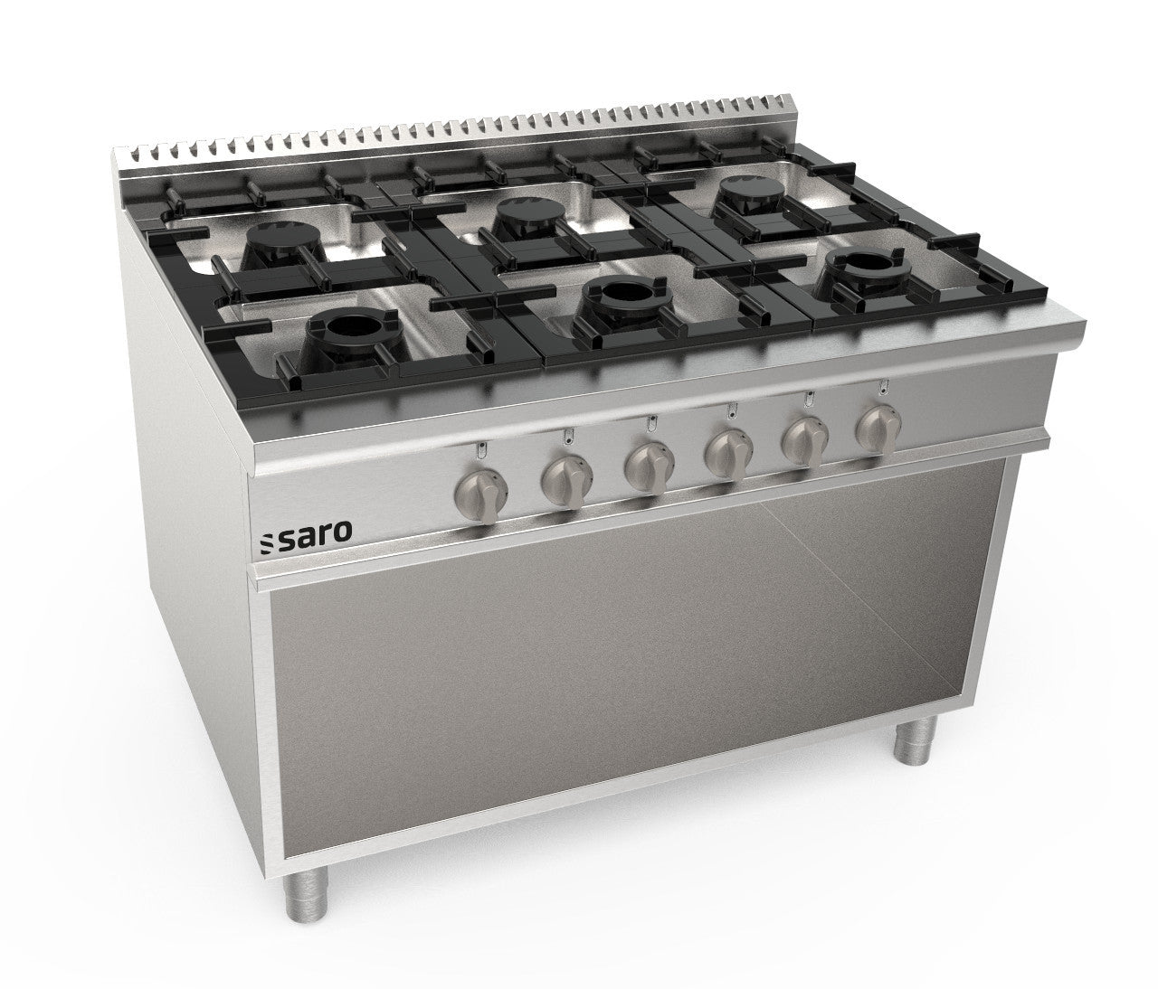 Cuisinière gaz - 6 feux - 36.7 kW - LQ/CUG6BA 1200x700x1085 mm Saro - Four mixte professionnel CHR - matériel cuisine pro - Cuistéo