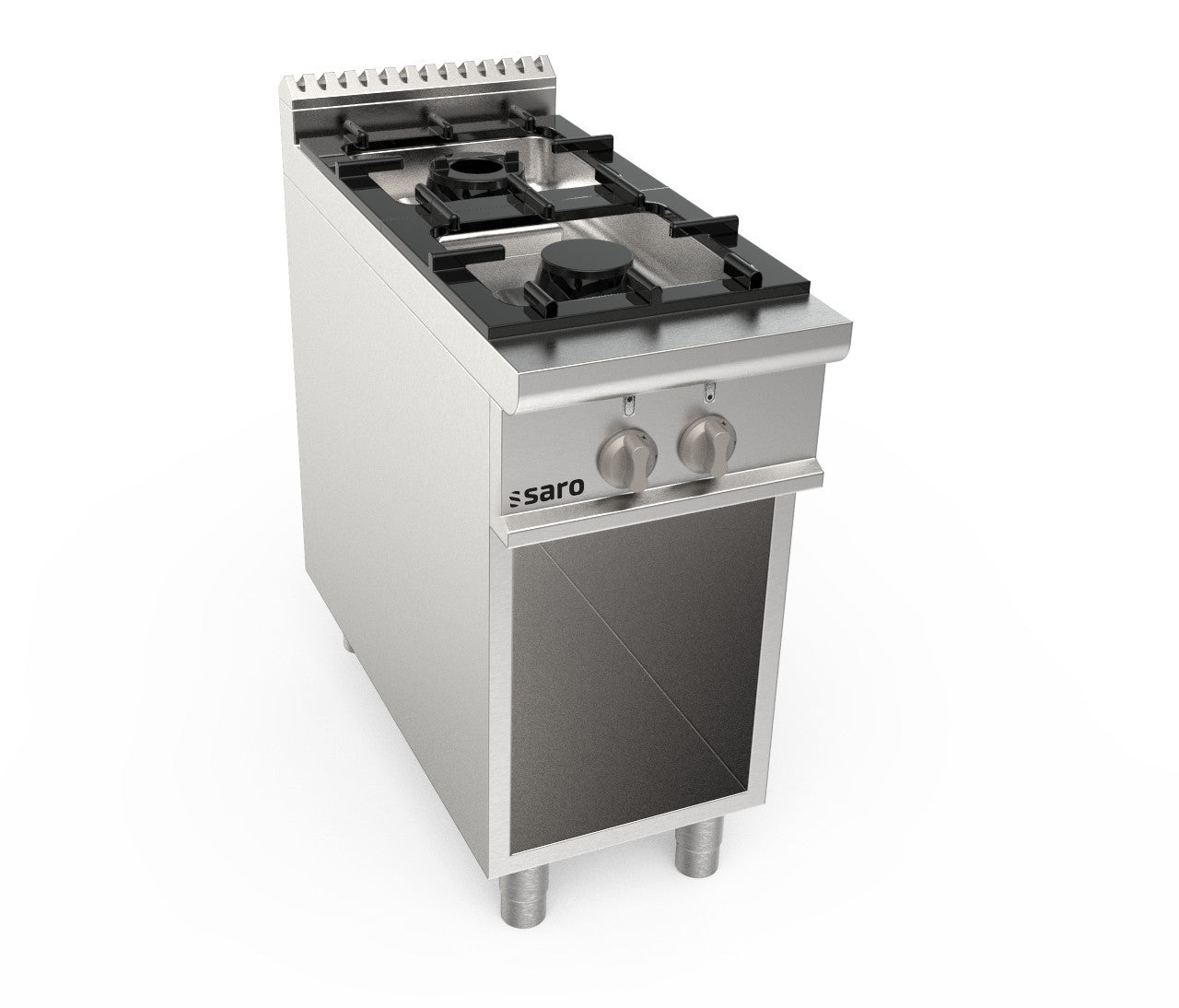 Cuisinière gaz - 2 feux - 12.9 kW - LQ/CUG2BA 400x700x850 mm Saro - Four mixte professionnel CHR - matériel cuisine pro - Cuistéo
