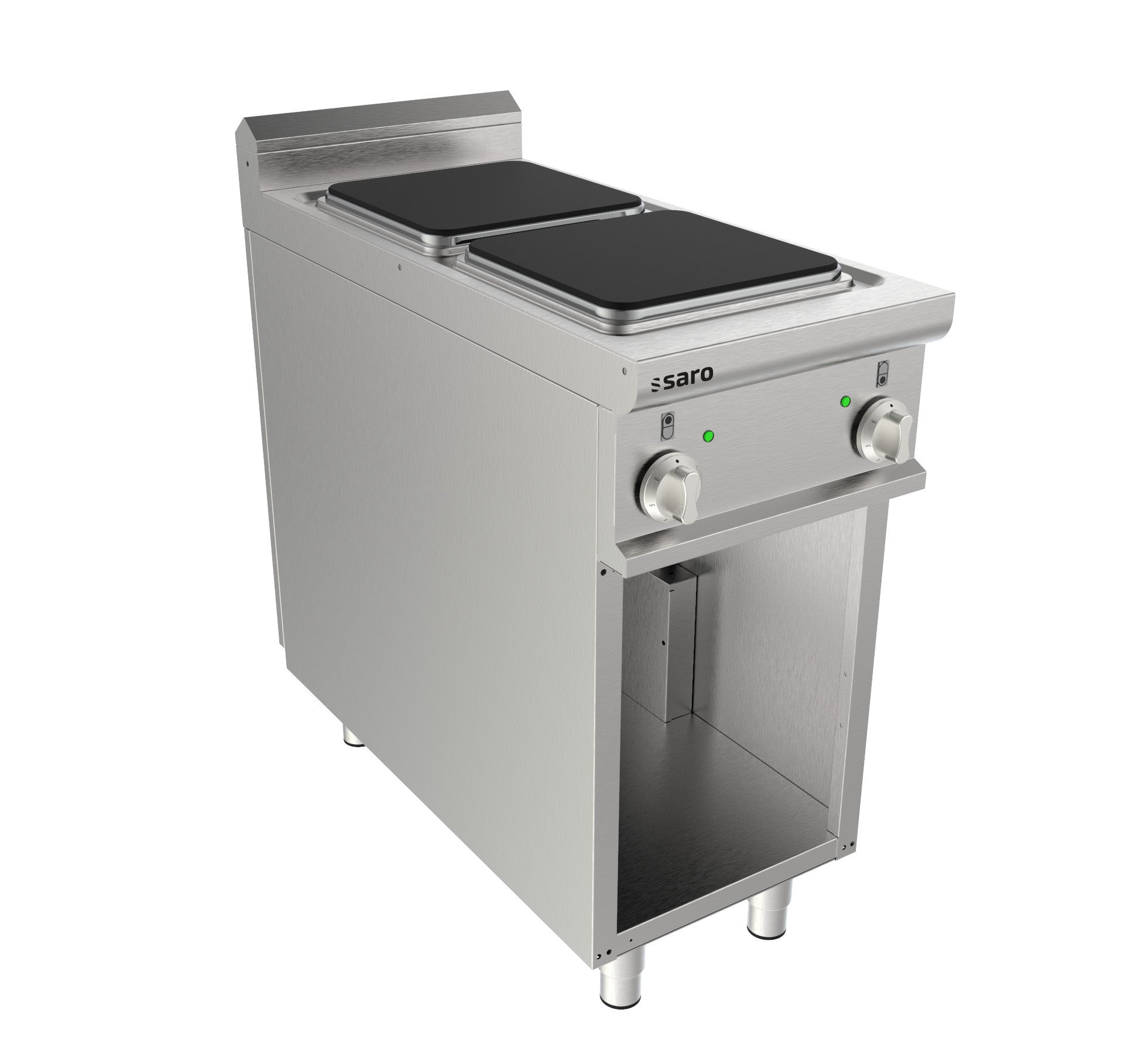 Cuisinière électrique - 2 plaques - 8 kW - LQ/CQE2BA Saro - Fourneau sur meuble électrique professionnel CHR - matériel cuisine pro - Cuistéo