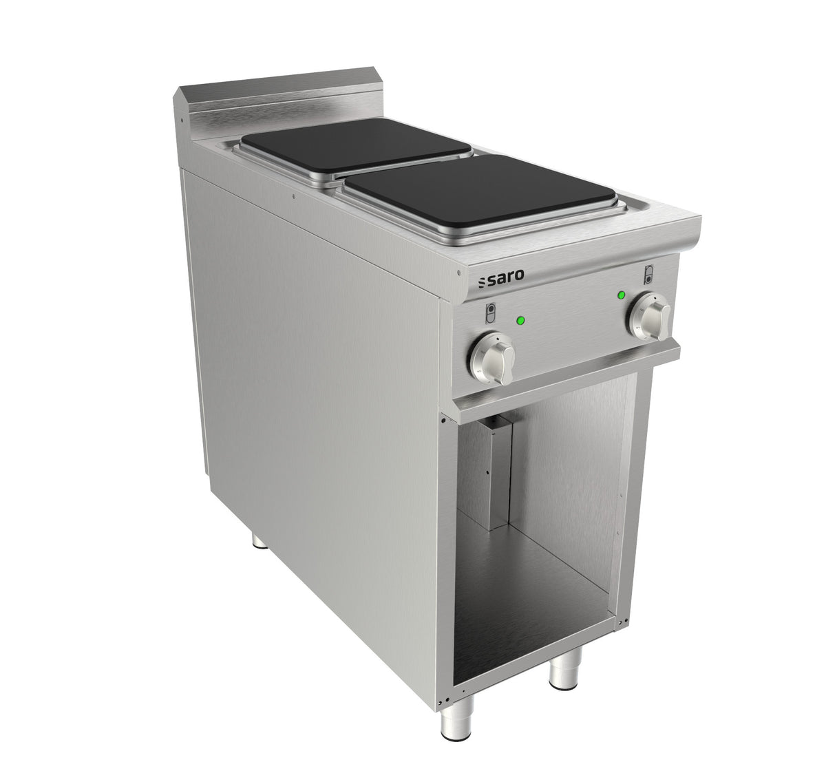Cuisinière électrique - 2 plaques - 8 kW - LQ/CQE2BA Saro - Fourneau sur meuble électrique professionnel CHR - matériel cuisine pro - Cuistéo