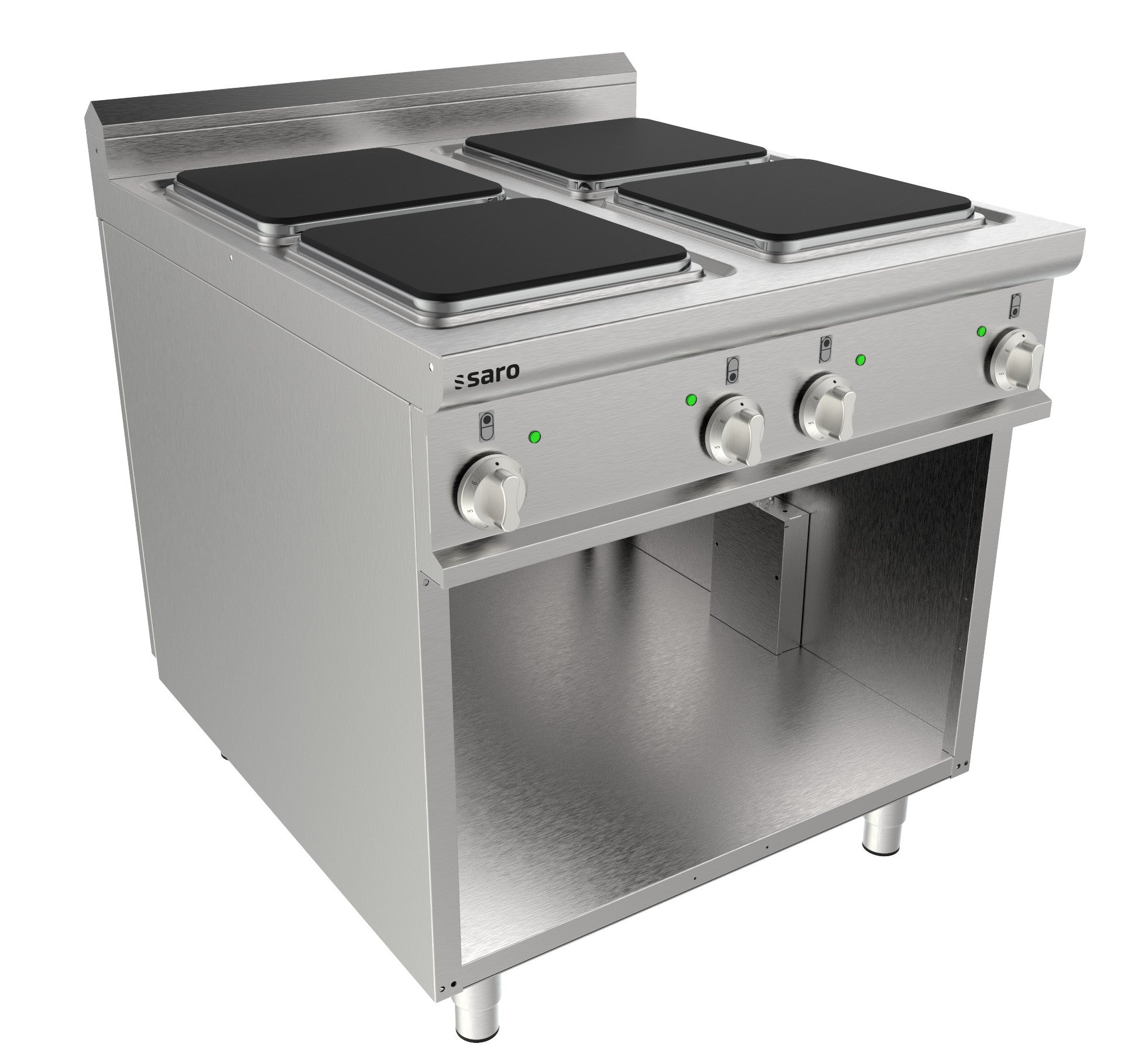 Cuisinière électrique - 4 plaques - 16 kW - LQ/CQE4BA Saro - Fourneau sur meuble électrique professionnel CHR - matériel cuisine pro - Cuistéo