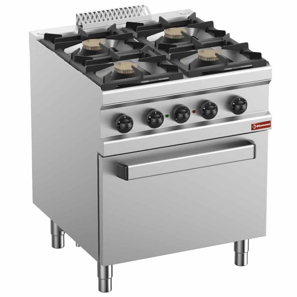 Fourneau gaz 4 feux four électrique convection GN1/1 - Diamond