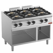 Fourneau gaz 6 feux vifs sur armoire GN2/1 - Diamond