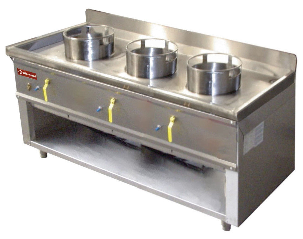 Fourneau wok 3 brûleurs - Diamond