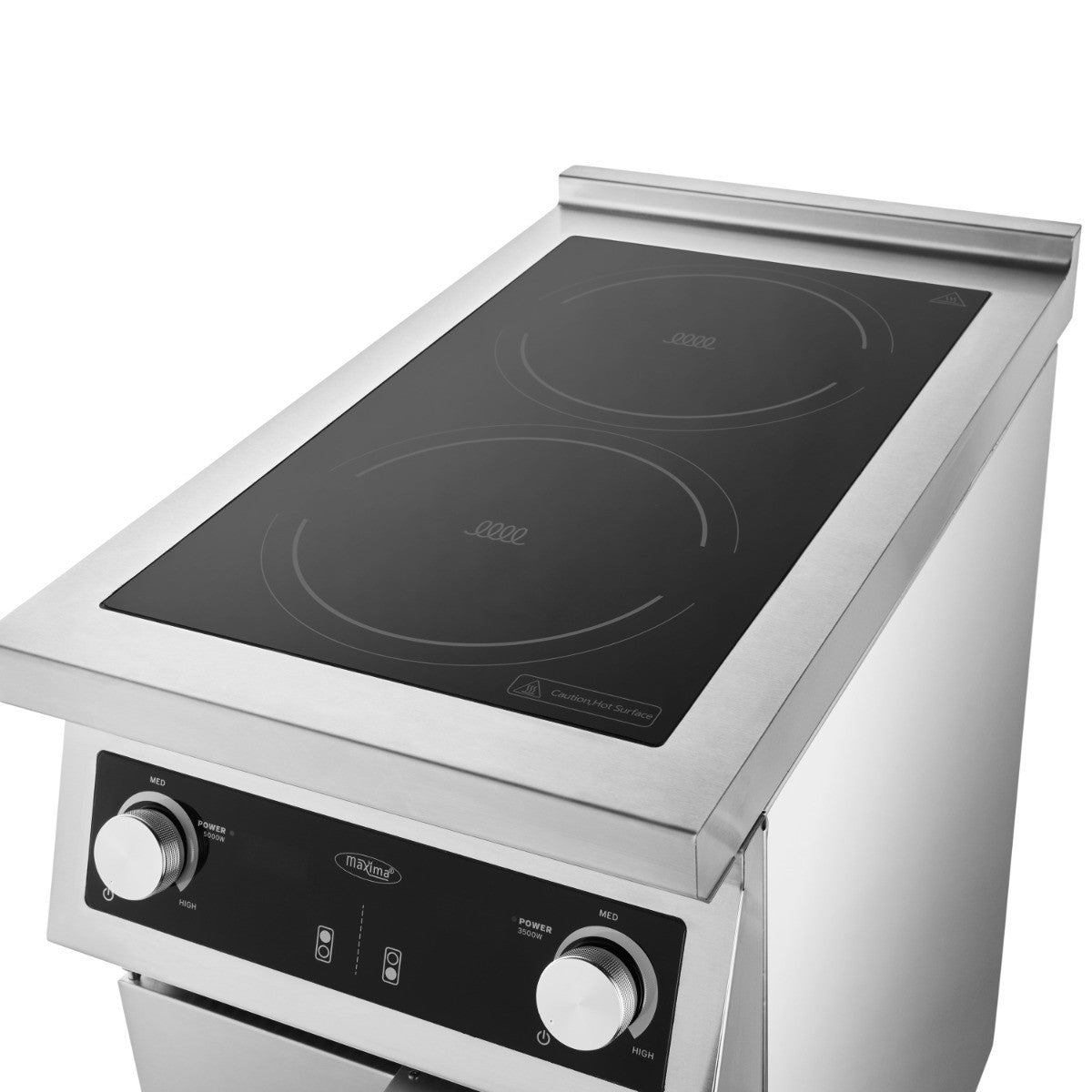 Cuisinière 2 brûleurs - Induction - Profondeur de 70 cm - avec support 8500 W Maxima - vue 4 - Fourneau sur meuble électrique pro CHR - Cuistéo