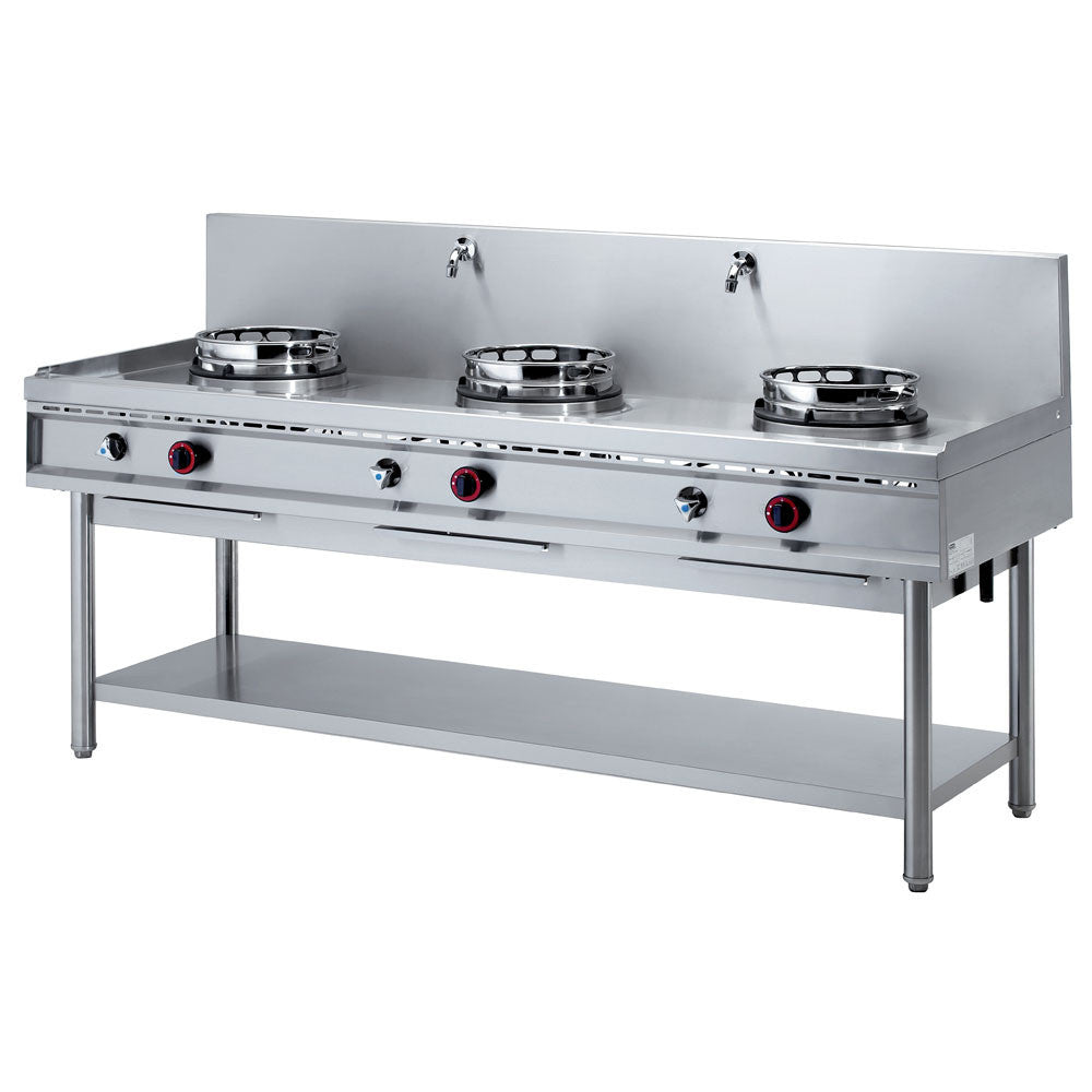 Fourneau wok gaz 3 feux 3 x 13 kw - Diamond