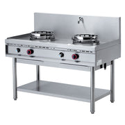 Fourneau wok gaz 2 feux 2 x 13 kw - Diamond