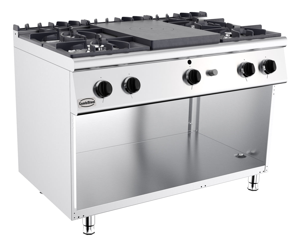 Cuisinière plaques coup de feu gaz 4 bruleurs 700x700x850 mm 4 L 32.5 kW Combisteel - Four mixte professionnel CHR - matériel cuisine pro - Cuistéo