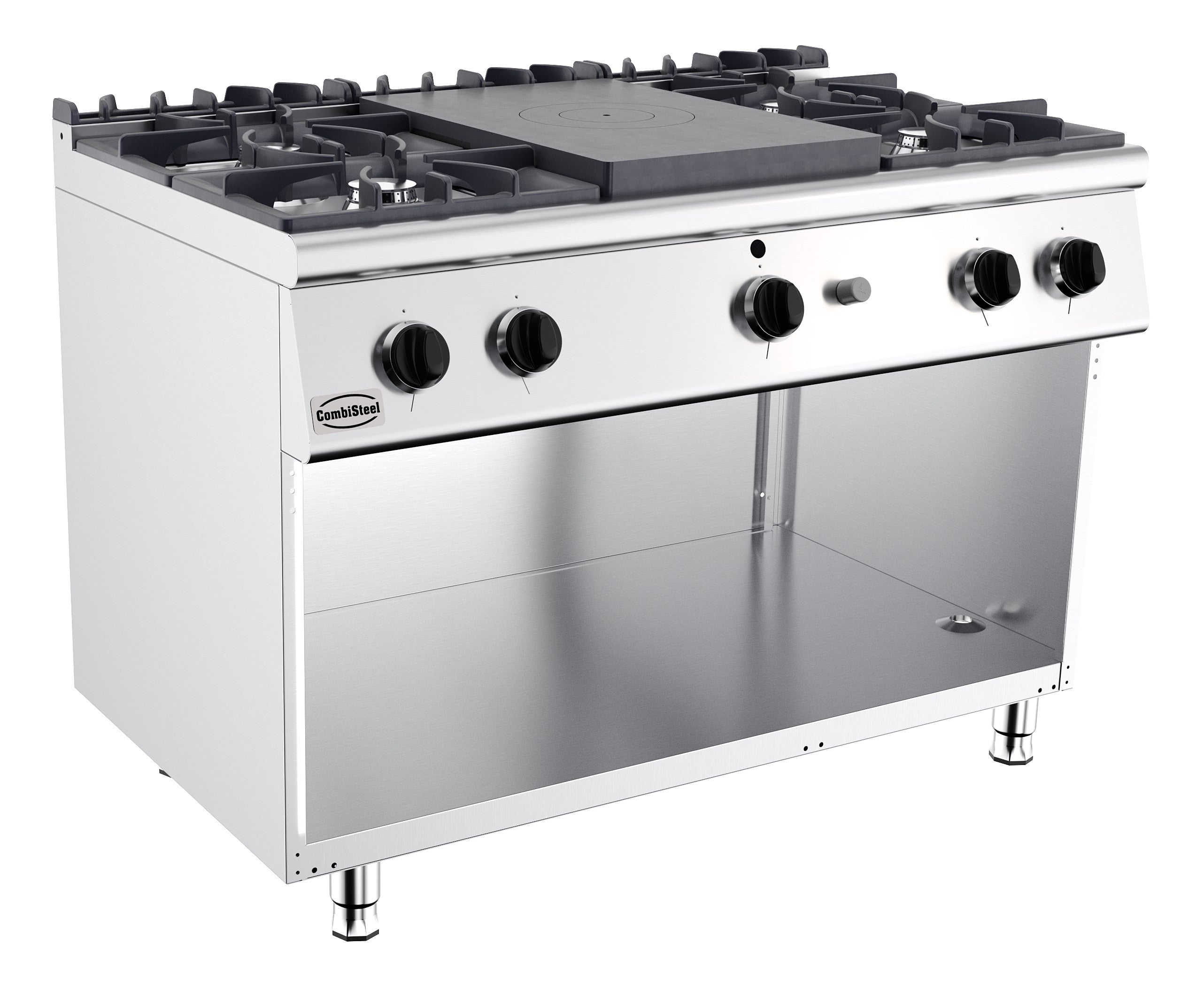 Cuisinière plaques coup de feu gaz 4 bruleurs 700x700x850 mm 4 L 32.5 kW Combisteel - Four mixte professionnel CHR - matériel cuisine pro - Cuistéo