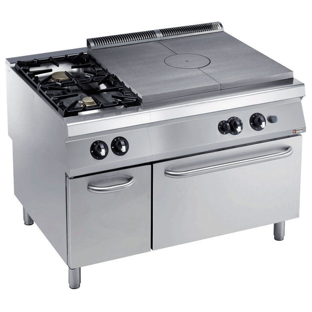 Fourneau gaz plaque coupe feu 2 feux + four - Diamond