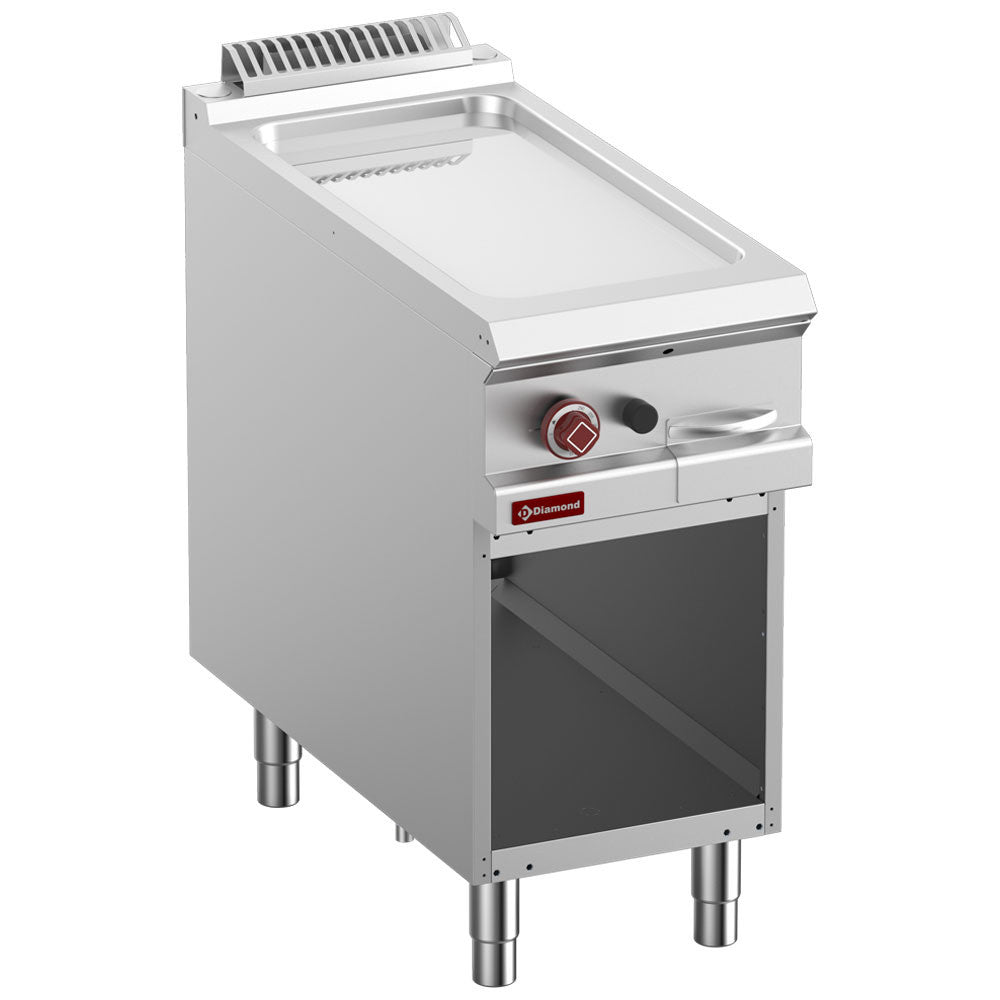 Plaque de cuisson lisse gaz sur armoire ouverte - Diamond