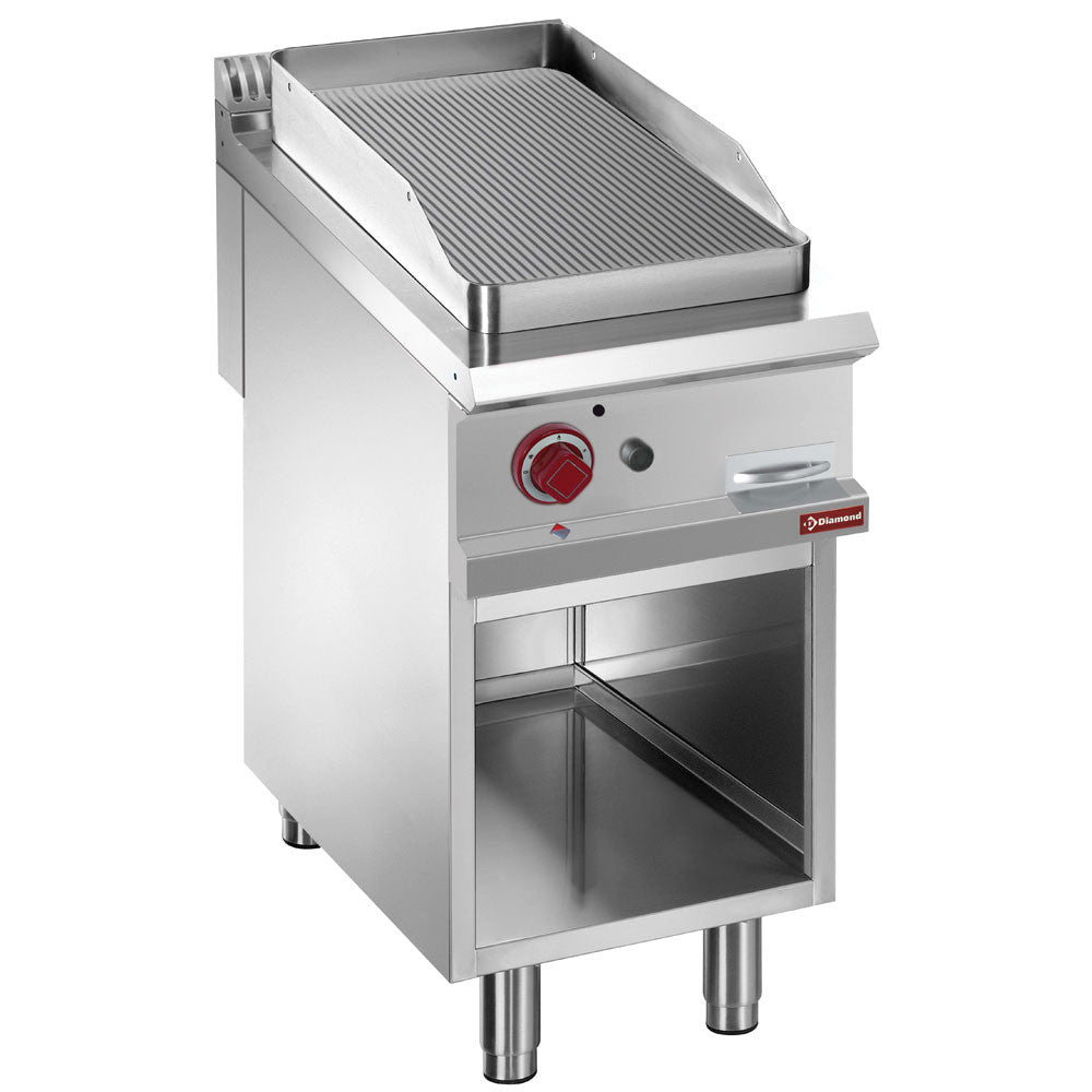 Plaque de cuisson rainurée gaz module 1/2 - Diamond
