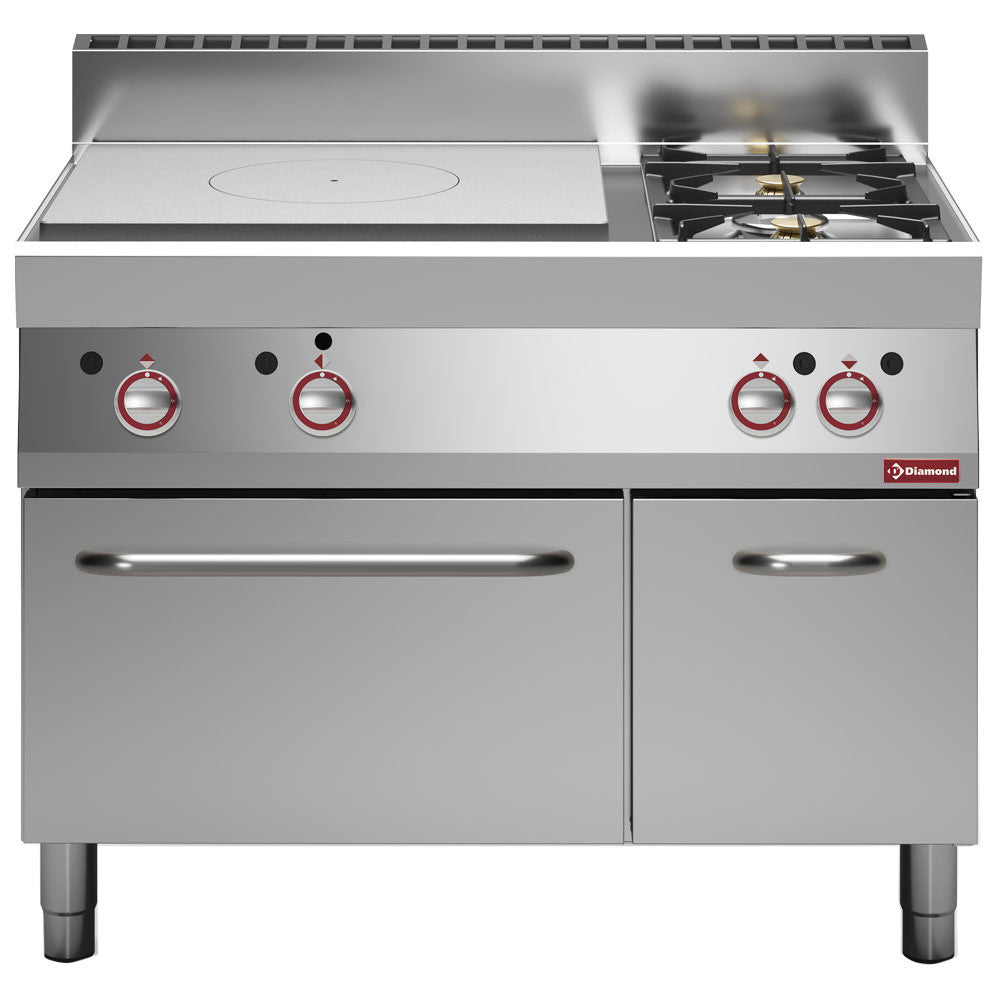 Fourneau tout gaz 2 feux - plaque G + four - Diamond