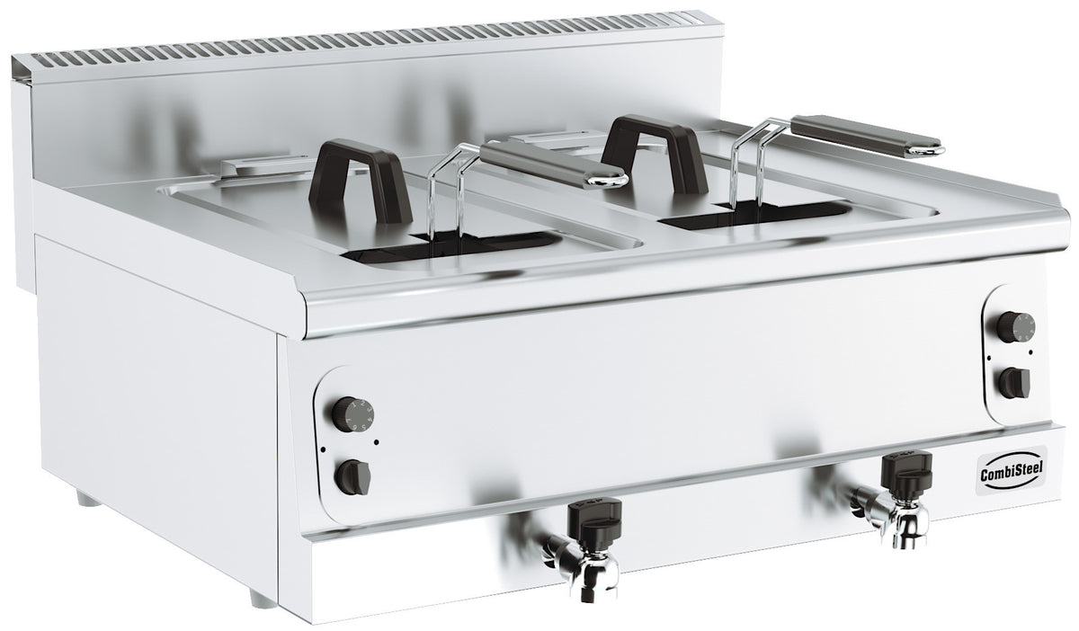 Friteuse a gaz 2 x 8 l largeur 800 mm 12 kW Combisteel - Friteuse à poser gaz professionnel CHR - matériel cuisine pro - Cuistéo
