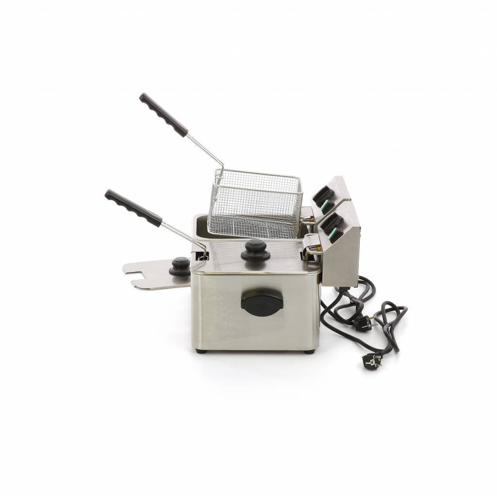 Friteuse double - Électrique - 2x4 litres - 2 paniers - Zone froide 2500 W Maxima - vue 4 - Friteuse à poser électrique pro CHR - Cuistéo