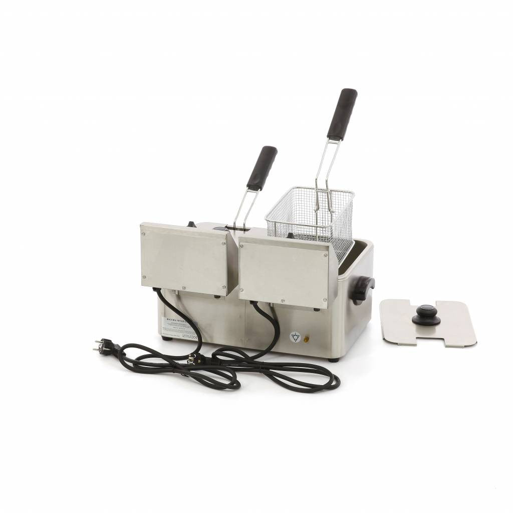 Friteuse double - Électrique - 2x4 litres - 2 paniers - Zone froide 2500 W Maxima - vue 5 - Friteuse à poser électrique pro CHR - Cuistéo