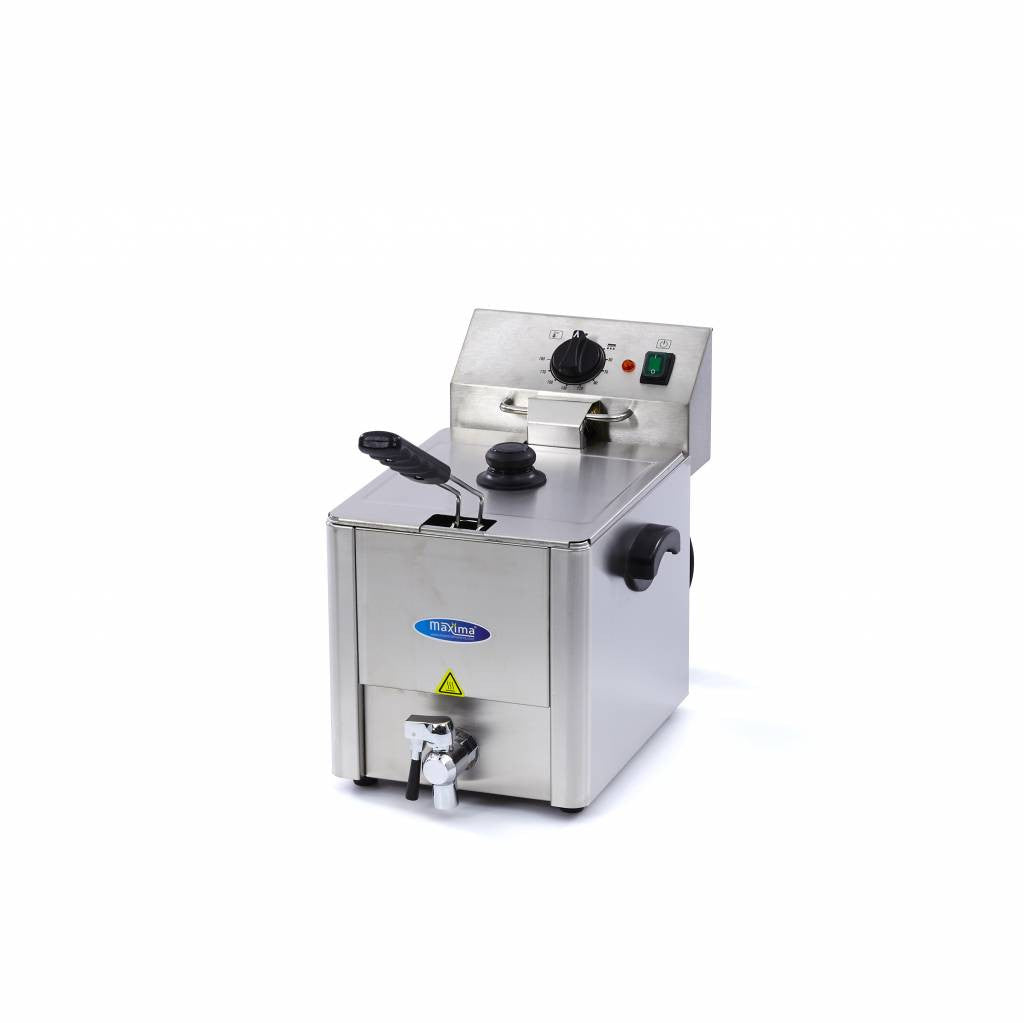 Friteuse professionnelle - Électrique - 8 litres - Robinet de vidange - Zone froide 3250 W Maxima - vue 2 - Friteuse à poser électrique pro CHR - Cuistéo