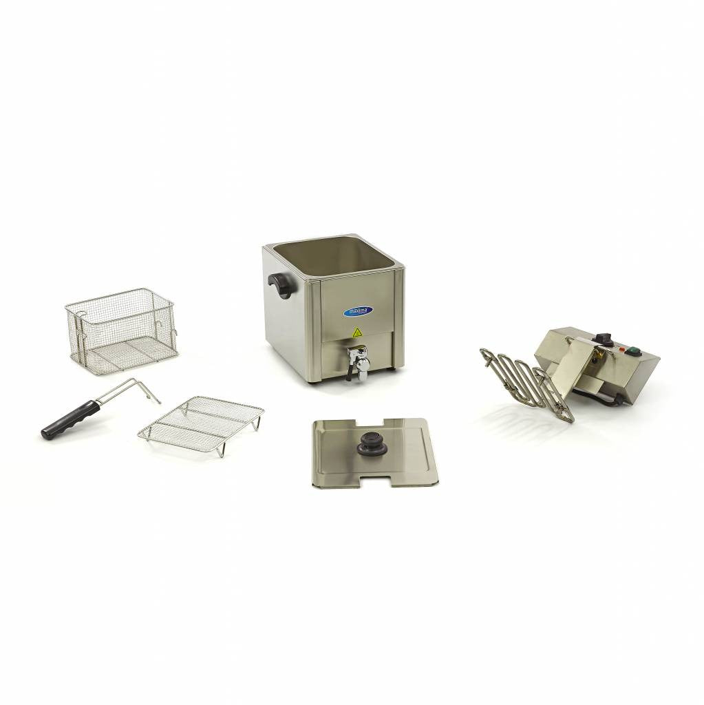 Friteuse professionnelle - Électrique - 8 litres - Robinet de vidange - Zone froide 3250 W Maxima - vue 8 - Friteuse à poser électrique pro CHR - Cuistéo