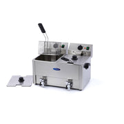 Friteuse - 2 x 8L - 2 paniers - avec robinet de vidange 3250 W Maxima - Friteuse à poser électrique professionnel CHR - matériel cuisine pro - Cuistéo