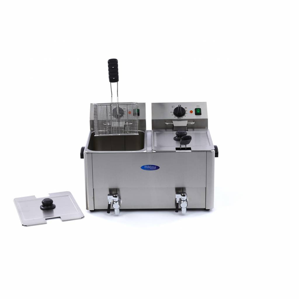 Friteuse - 2 x 8L - 2 paniers - avec robinet de vidange 3250 W Maxima - vue 3 - Friteuse à poser électrique pro CHR - Cuistéo