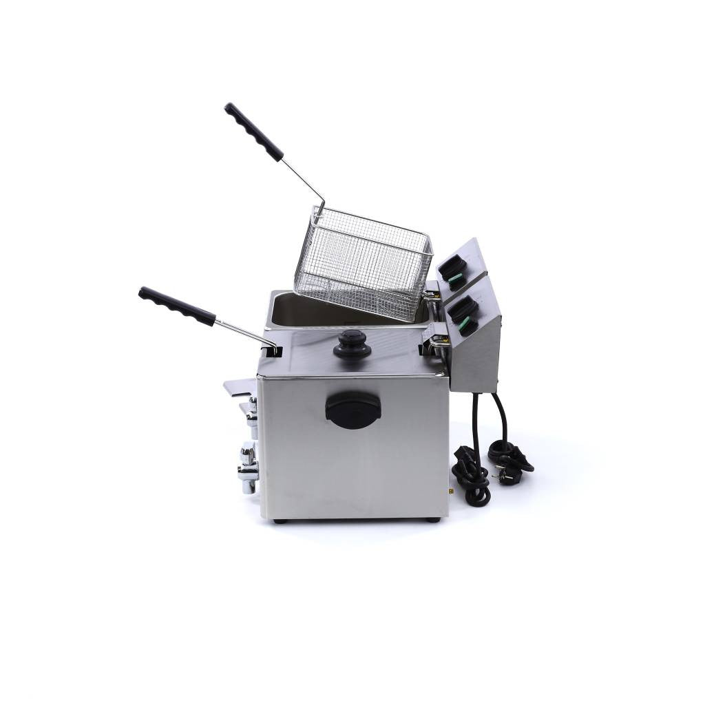 Friteuse - 2 x 8L - 2 paniers - avec robinet de vidange 3250 W Maxima - vue 4 - Friteuse à poser électrique pro CHR - Cuistéo