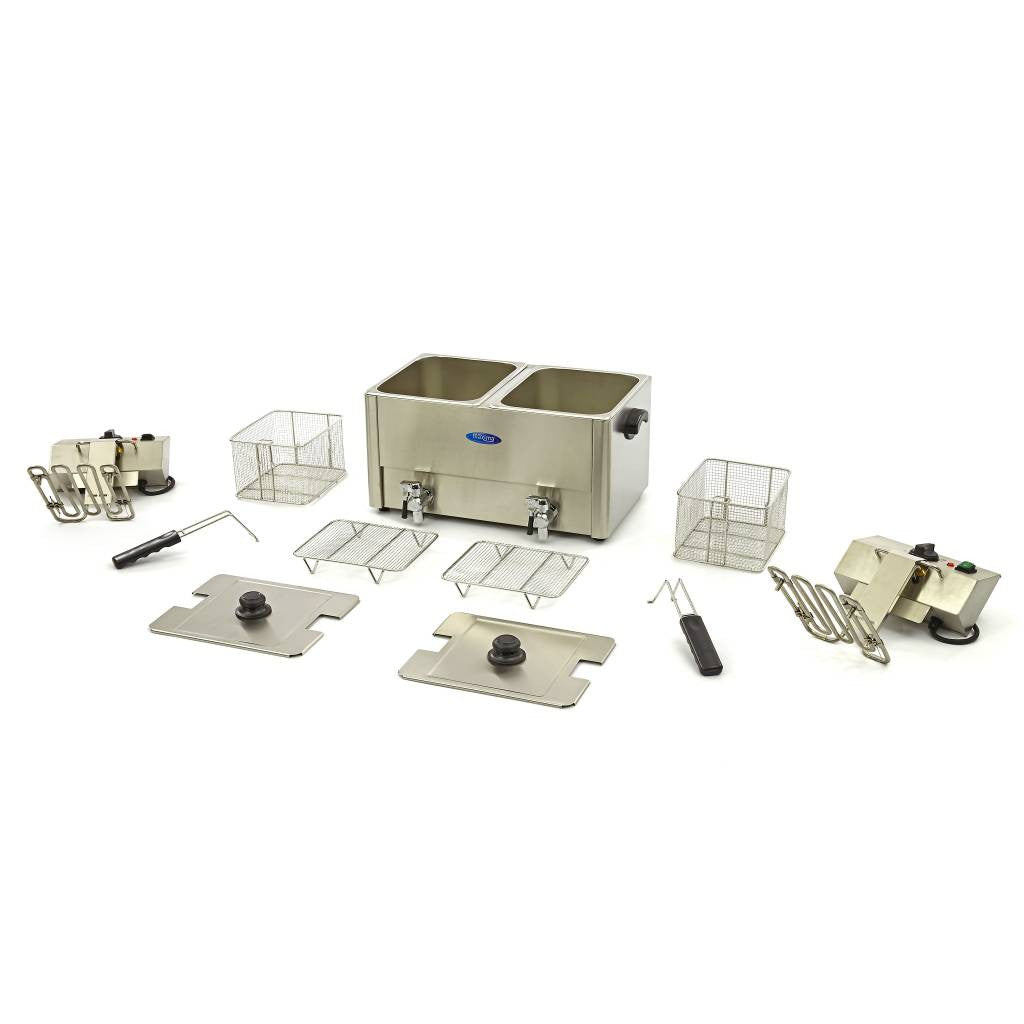 Friteuse - 2 x 8L - 2 paniers - avec robinet de vidange 3250 W Maxima - vue 6 - Friteuse à poser électrique pro CHR - Cuistéo