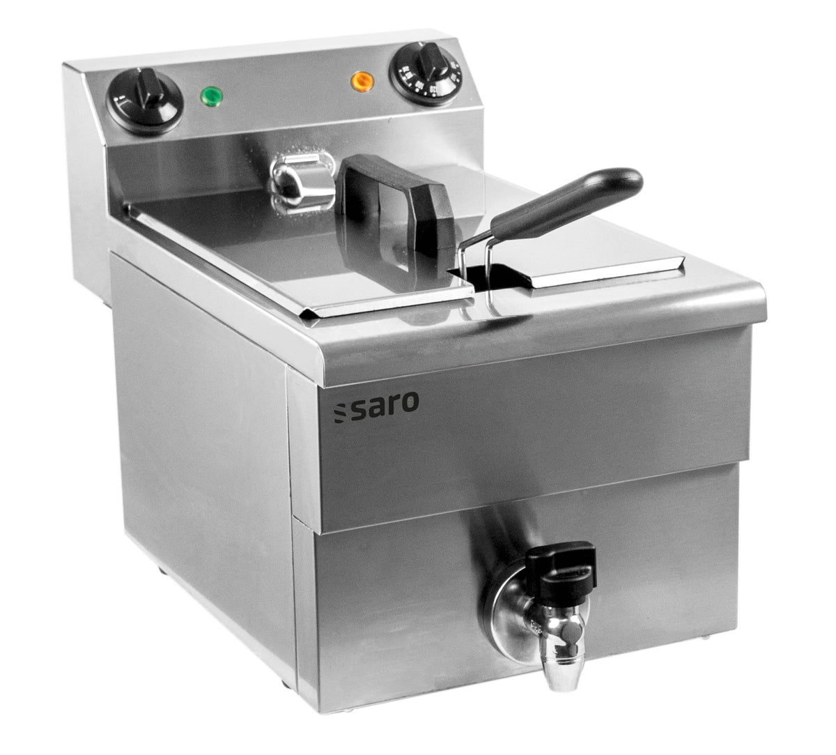 Friteuse - 10L - Température 0/+180°C - Cuve amovible - Robinet vidange 2 kW Saro - Friteuse à poser électrique professionnel CHR - matériel cuisine pro - Cuistéo