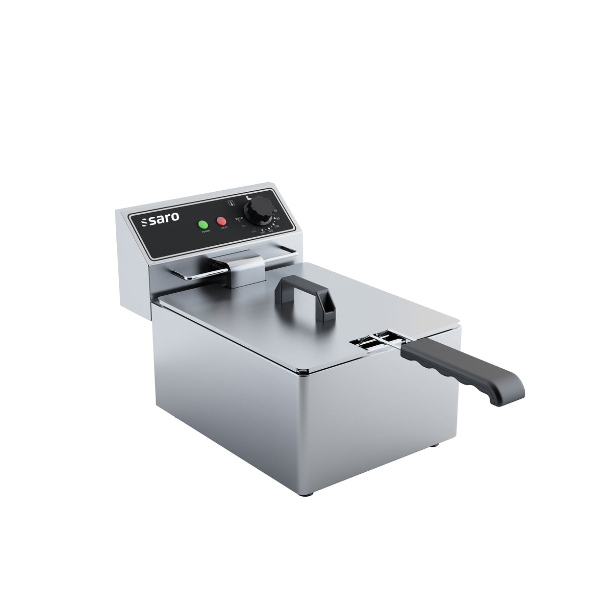 Friteuse - 6L - Température 60/+200°C - Cuve amovible - Thermostat sécurité Saro - Friteuse à poser électrique professionnel CHR - matériel cuisine pro - Cuistéo