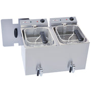 Friteuse de table électrique 2x8 litres + robinet - Diverso