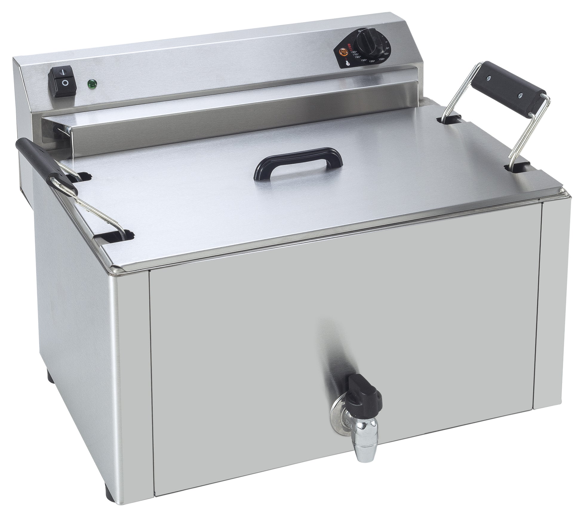 Friteuse pâtisserie - 16L - Température 0/+180°C - Cuve amovible - Robinet vidange Saro - Friteuse à poser électrique professionnel CHR - matériel cuisine pro - Cuistéo