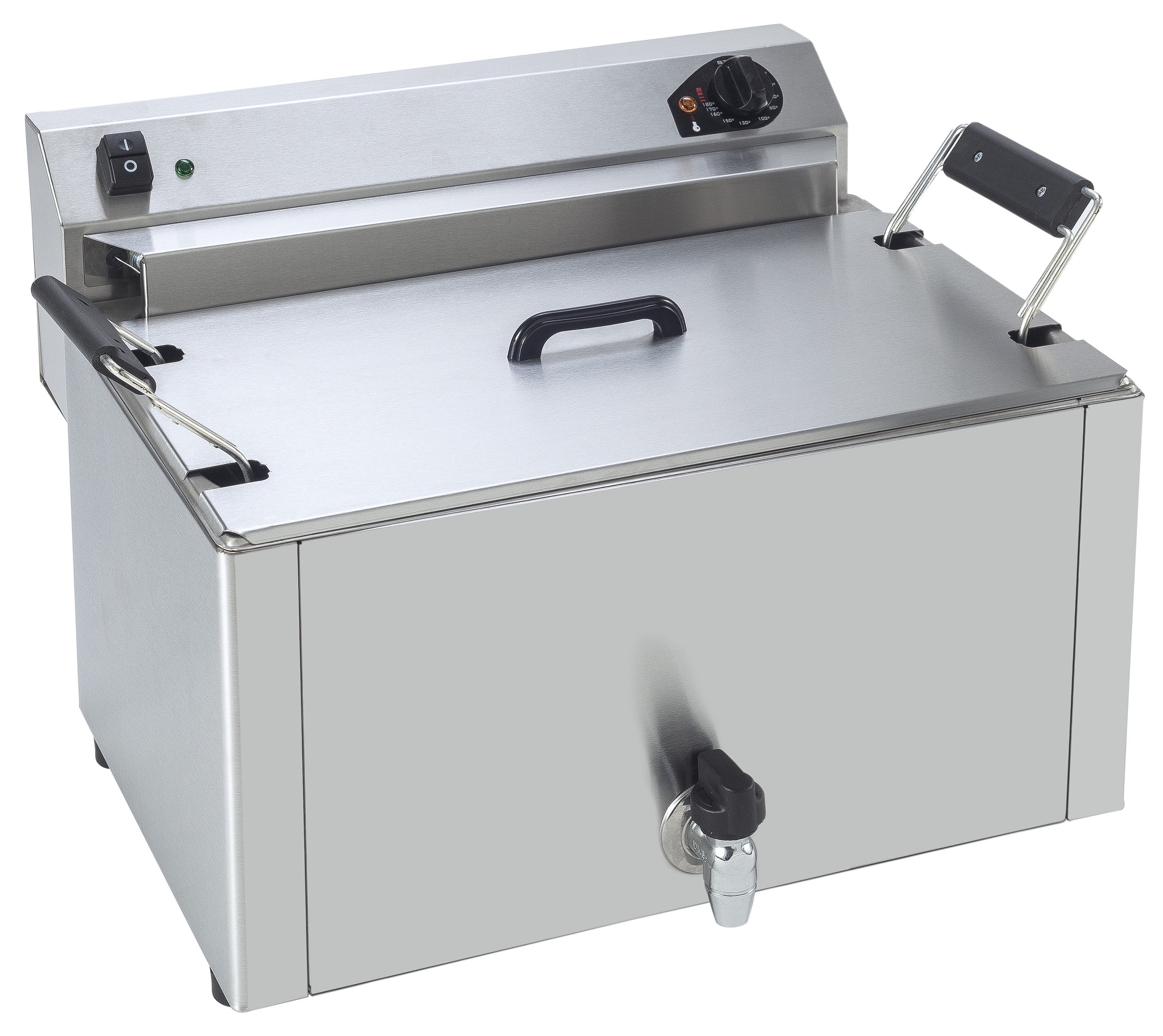 Friteuse pâtisserie - 16L - Température 0/+180°C - Cuve amovible - Robinet vidange Saro - Friteuse à poser électrique professionnel CHR - matériel cuisine pro - Cuistéo