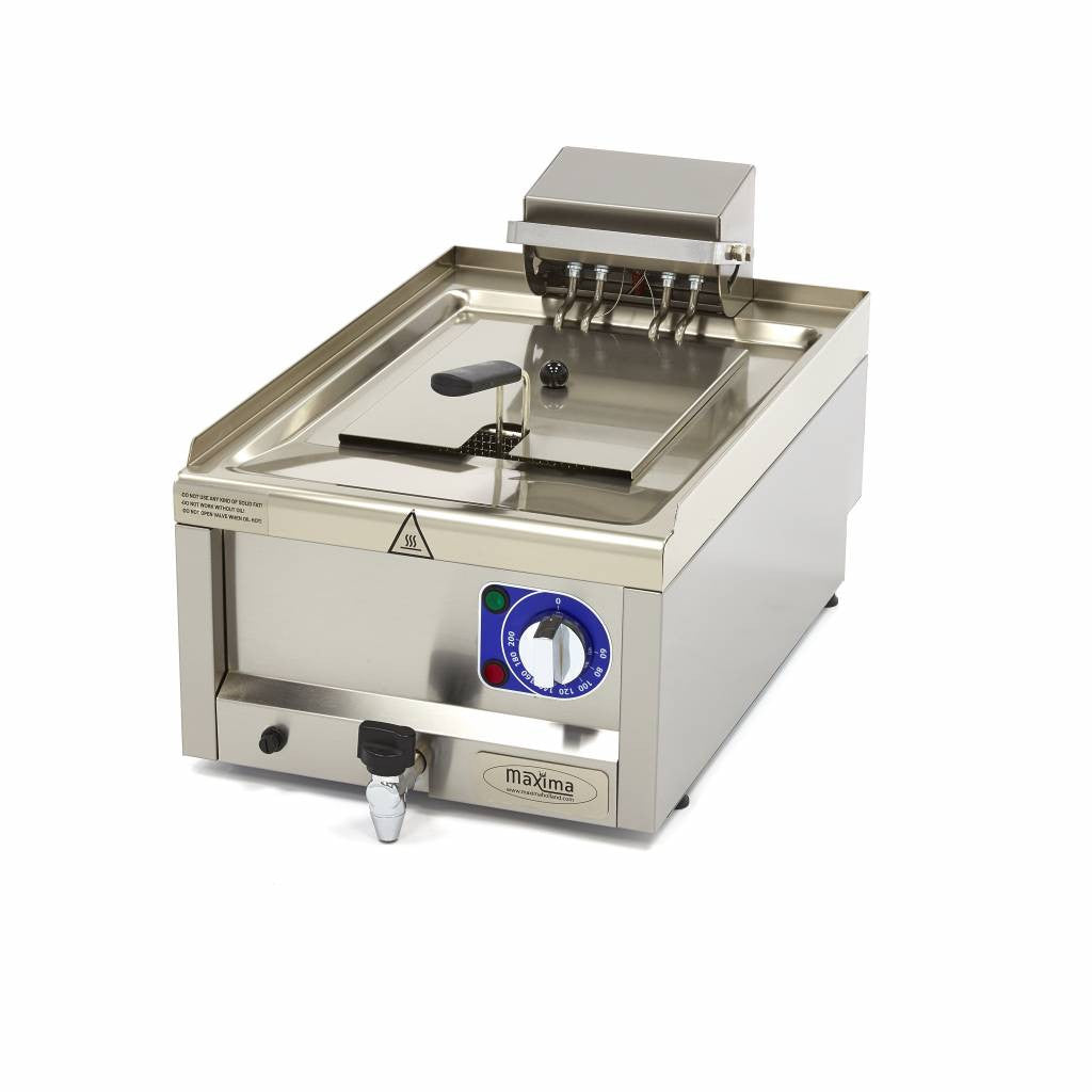 Friteuse - 10L - 1 panier - avec robinet de vidange - 400V 6000 W Maxima - Friteuse à poser électrique professionnel CHR - matériel cuisine pro - Cuistéo