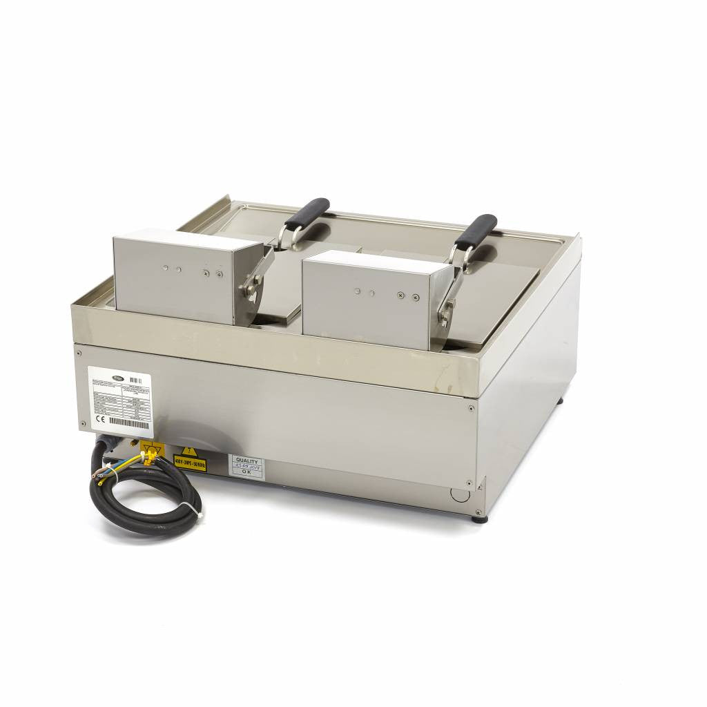 Friteuse - 2 x 10L - 2 paniers - avec robinet de vidange - 400V 12000 W Maxima - vue 3 - Friteuse à poser électrique pro CHR - Cuistéo