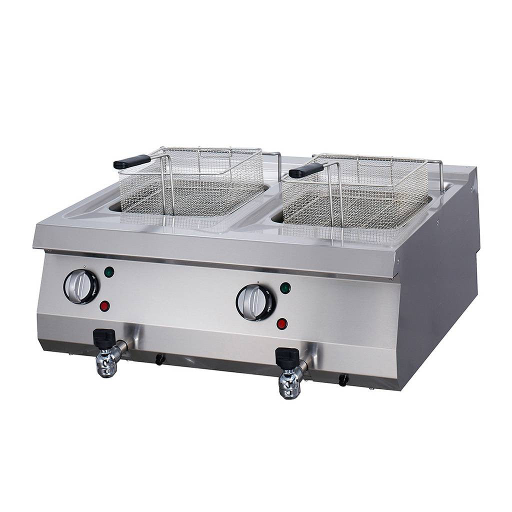 Friteuse électrique double bac - 2 x 12 litres 2 kW Maxima - Friteuse à poser électrique professionnel CHR - matériel cuisine pro - Cuistéo