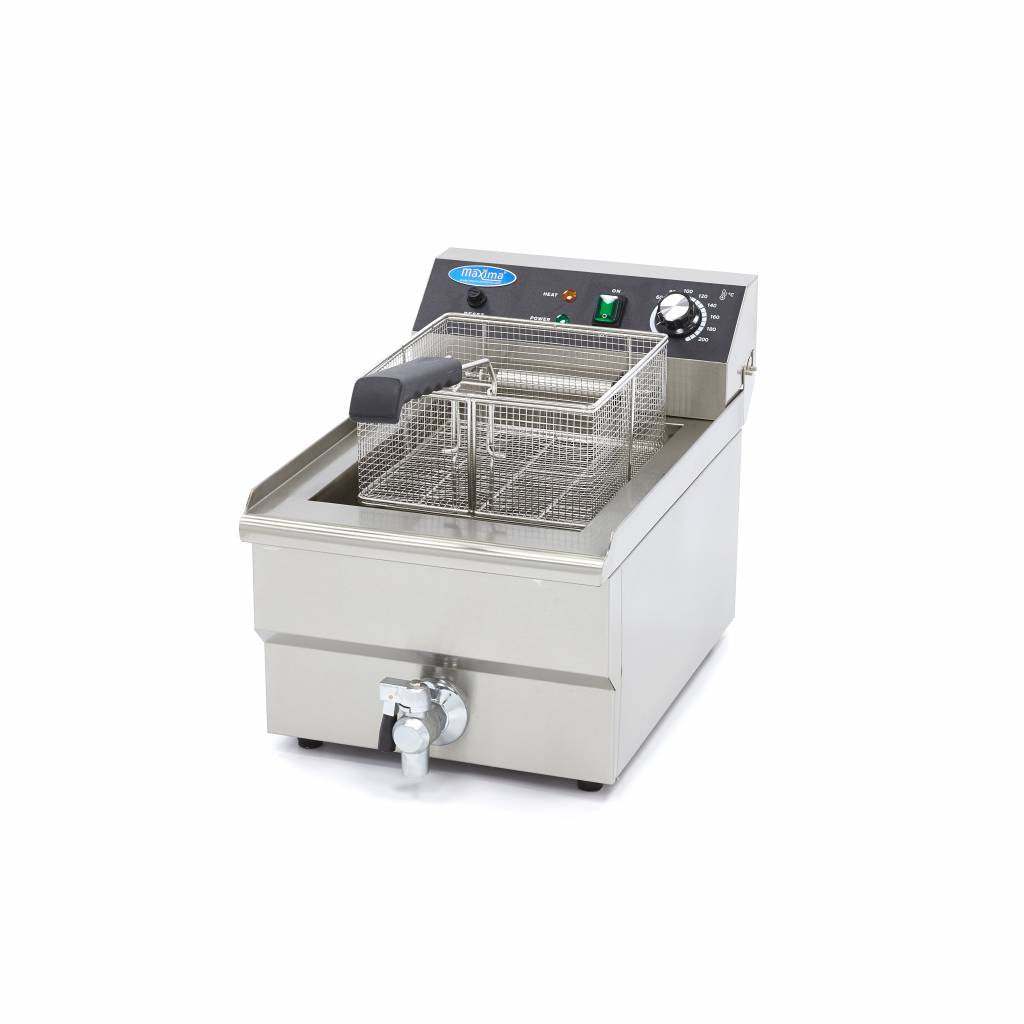 Friteuse - 16L - 1 panier - avec robinet de vidange 3000 W Maxima - vue 2 - Friteuse à poser électrique pro CHR - Cuistéo