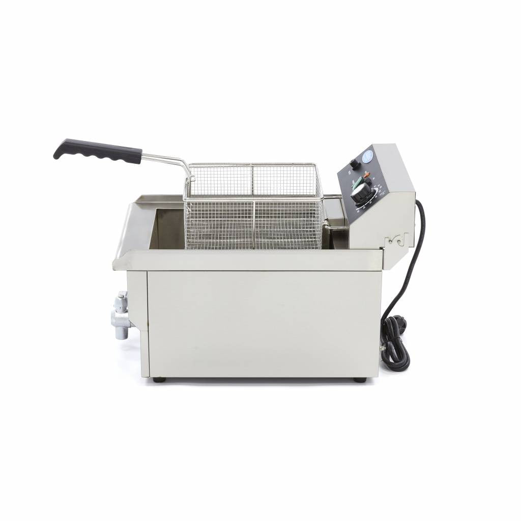 Friteuse - 16L - 1 panier - avec robinet de vidange 3000 W Maxima - vue 3 - Friteuse à poser électrique pro CHR - Cuistéo