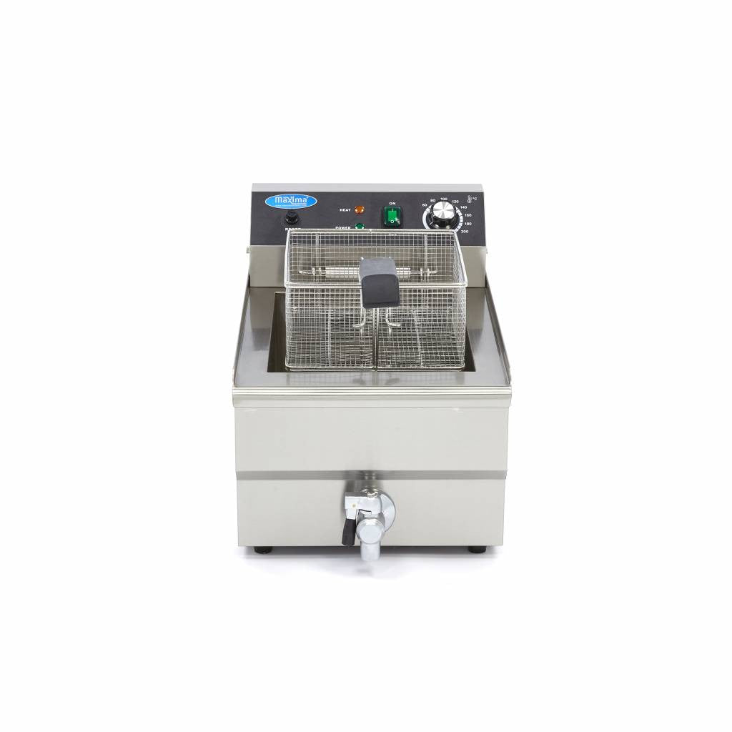 Friteuse - 16L - 1 panier - avec robinet de vidange 3000 W Maxima - vue 4 - Friteuse à poser électrique pro CHR - Cuistéo