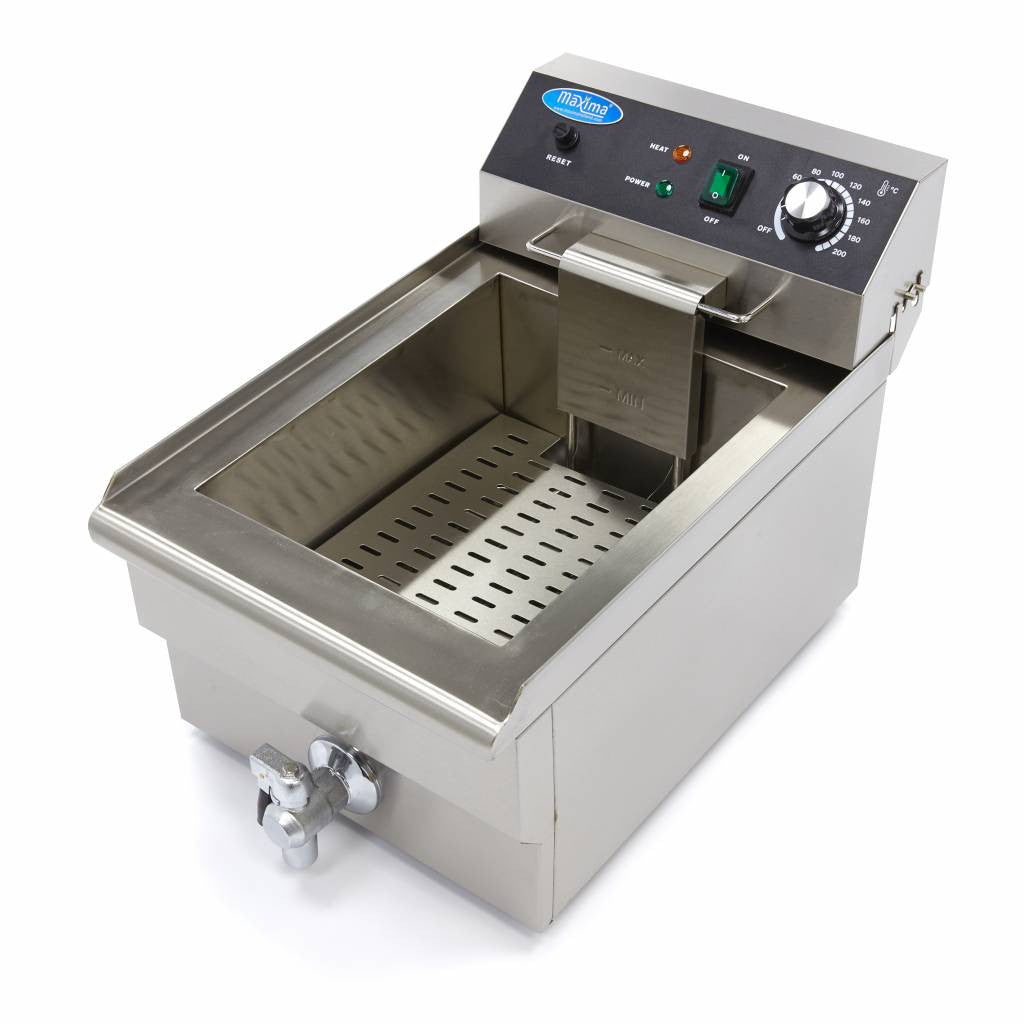 Friteuse - 16L - 1 panier - avec robinet de vidange 3000 W Maxima - vue 6 - Friteuse à poser électrique pro CHR - Cuistéo
