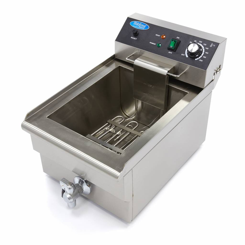 Friteuse - 16L - 1 panier - avec robinet de vidange 3000 W Maxima - vue 7 - Friteuse à poser électrique pro CHR - Cuistéo