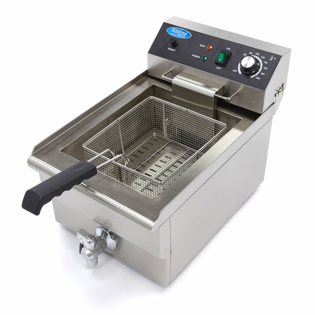 Friteuse - 16L - 1 panier - avec robinet de vidange 3000 W Maxima - vue 9 - Friteuse à poser électrique pro CHR - Cuistéo