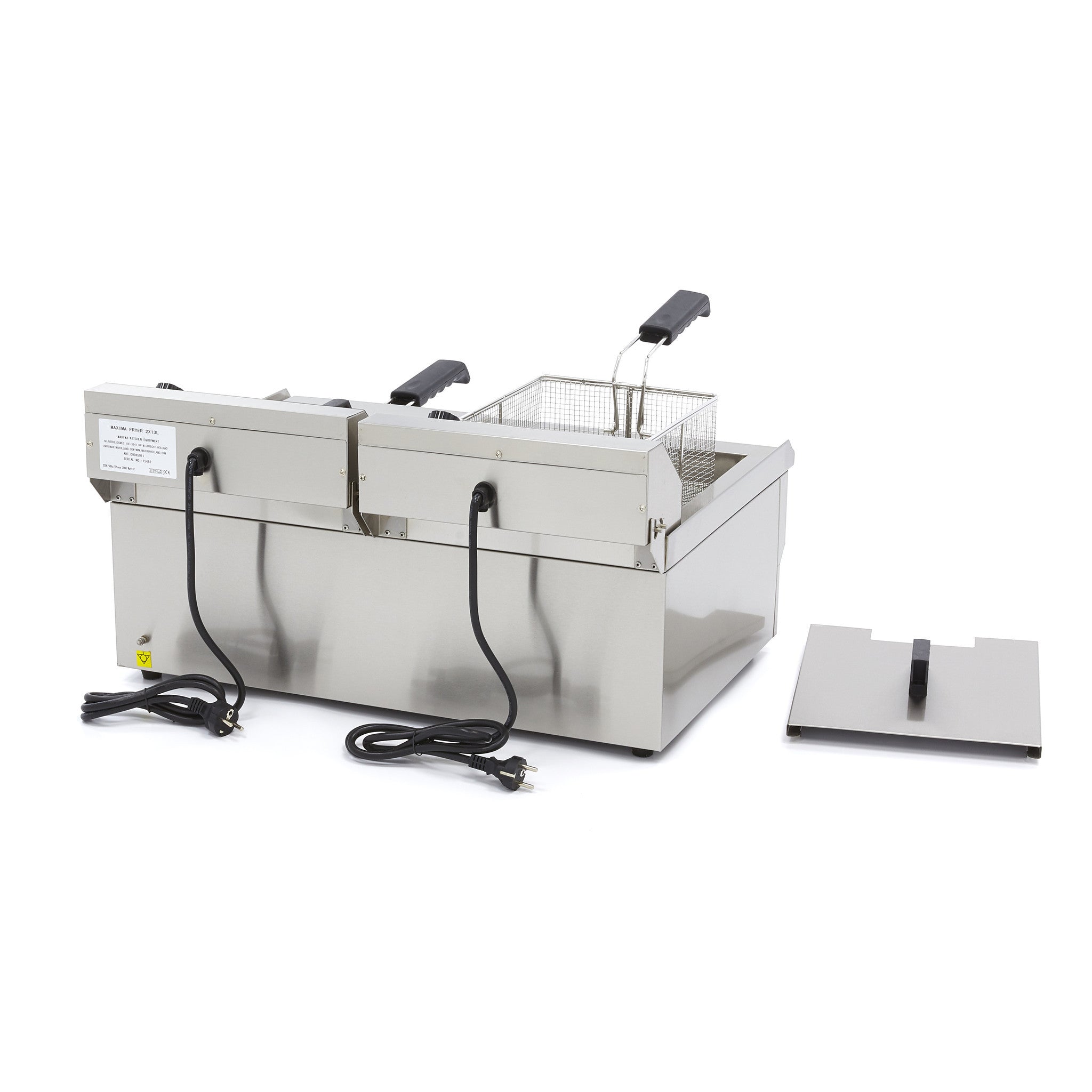 Friteuse double - Électrique - 2x16 litres - Robinet de vidange - Zone froide 3000 W Maxima - vue 6 - Friteuse à poser électrique pro CHR - Cuistéo
