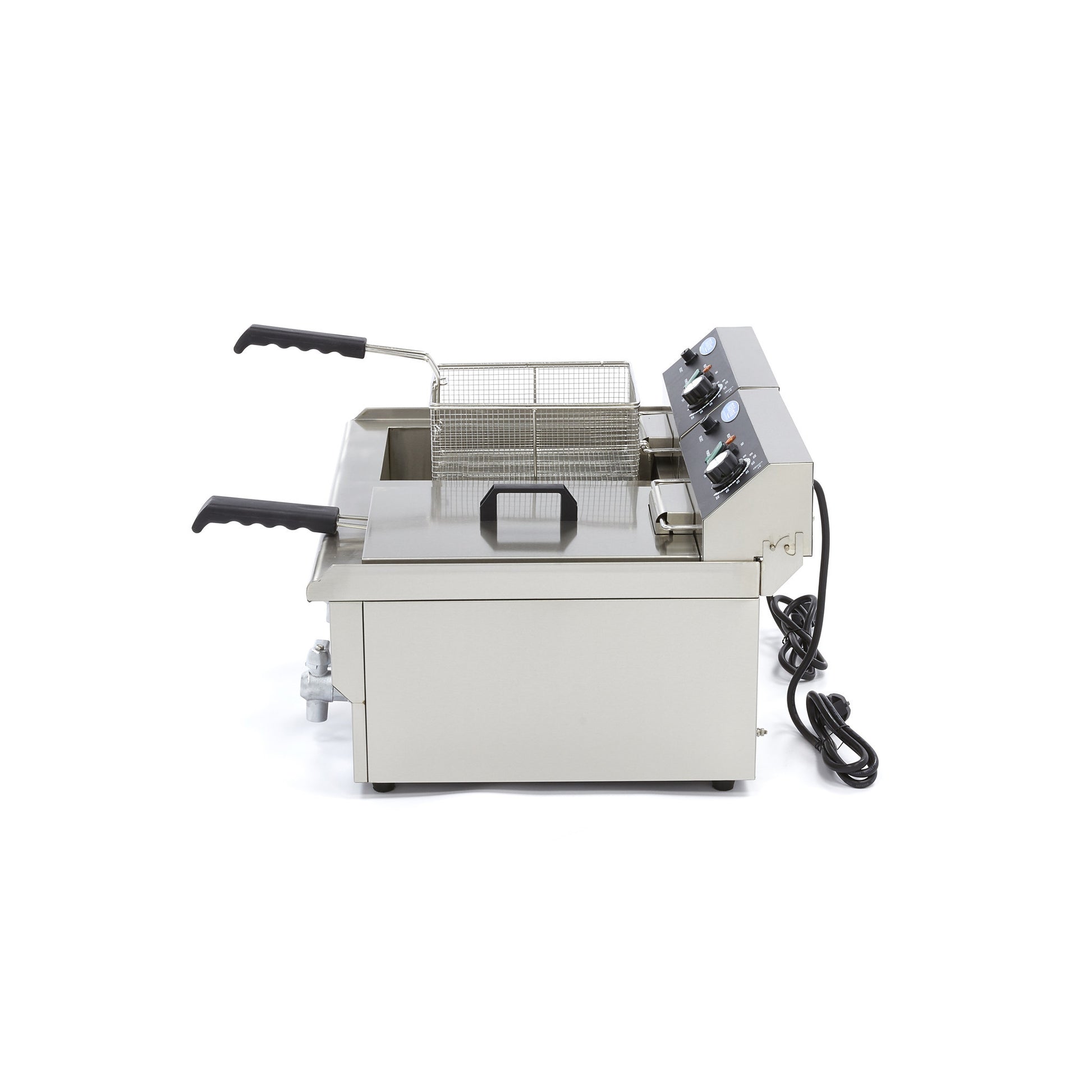 Friteuse double - Électrique - 2x16 litres - Robinet de vidange - Zone froide 3000 W Maxima - vue 7 - Friteuse à poser électrique pro CHR - Cuistéo