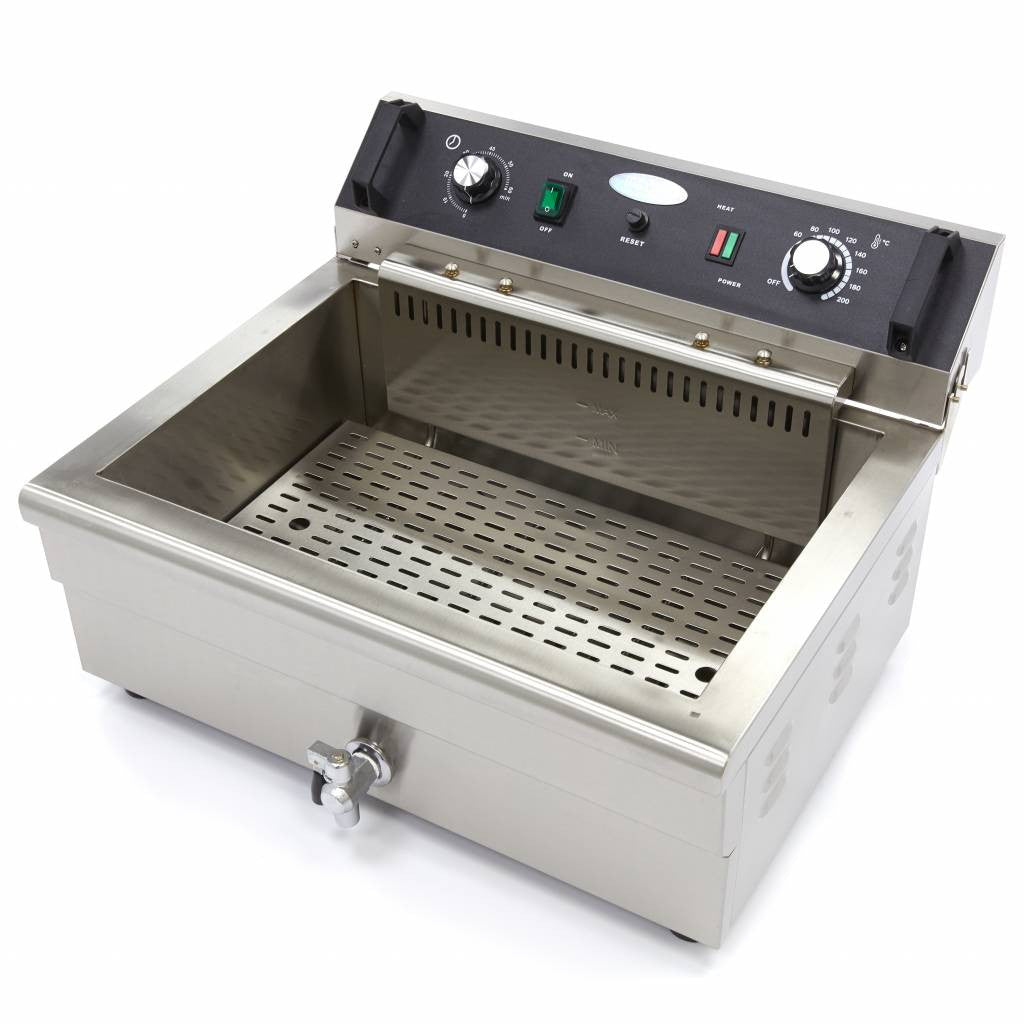 Friteuse professionnelle - 20L - 1 panier - avec robinet de vidange 4500 W Maxima - vue 2 - Friteuse à poser électrique pro CHR - Cuistéo