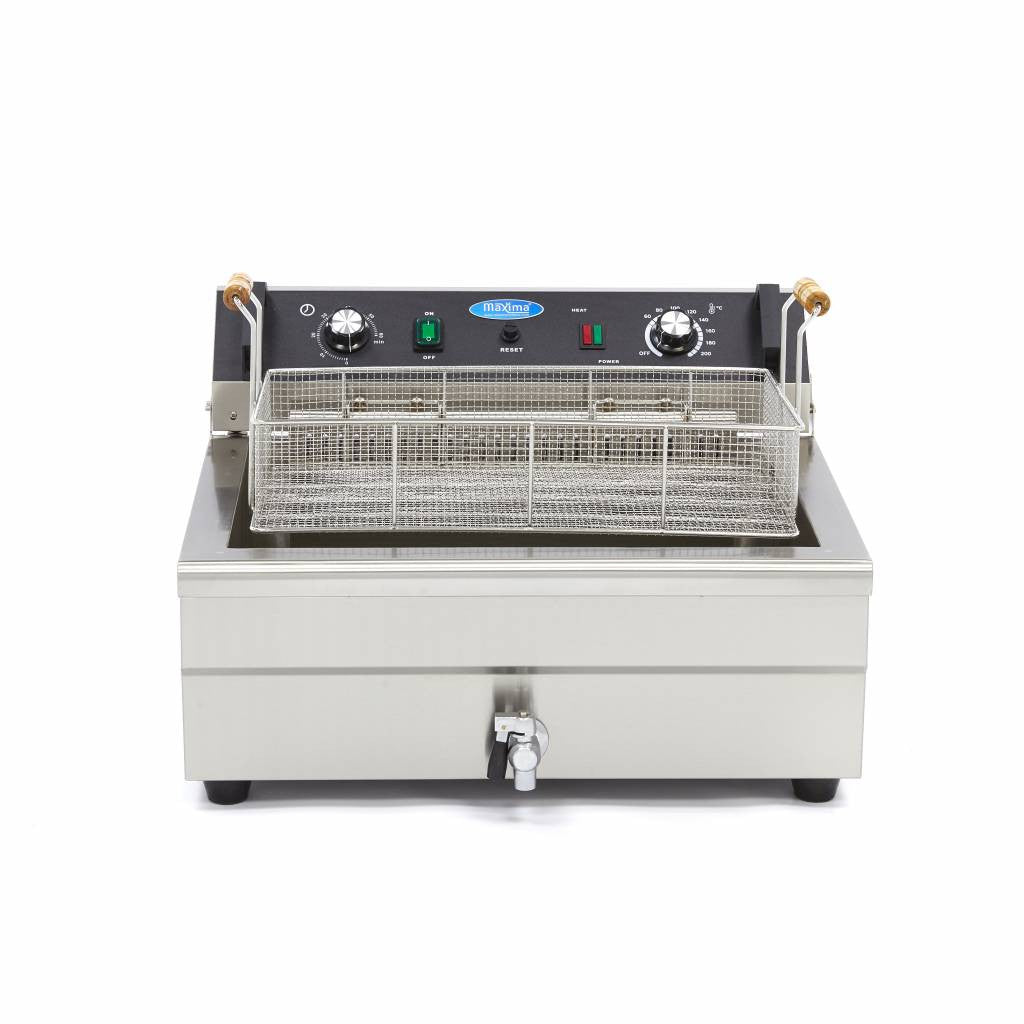 Friteuse professionnelle - 20L - 1 panier - avec robinet de vidange 4500 W Maxima - vue 7 - Friteuse à poser électrique pro CHR - Cuistéo
