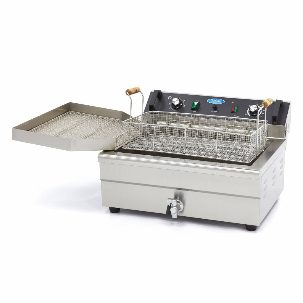 Friteuse professionnelle - 20L - 1 panier - avec robinet de vidange 4500 W Maxima - vue 9 - Friteuse à poser électrique pro CHR - Cuistéo