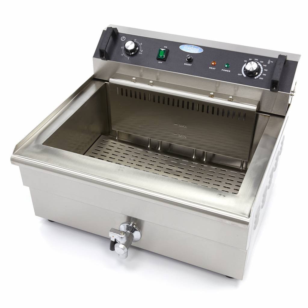 Friteuse professionnelle - 30L - 1 panier - avec robinet de vidange 6000 W Maxima - vue 2 - Friteuse à poser électrique pro CHR - Cuistéo