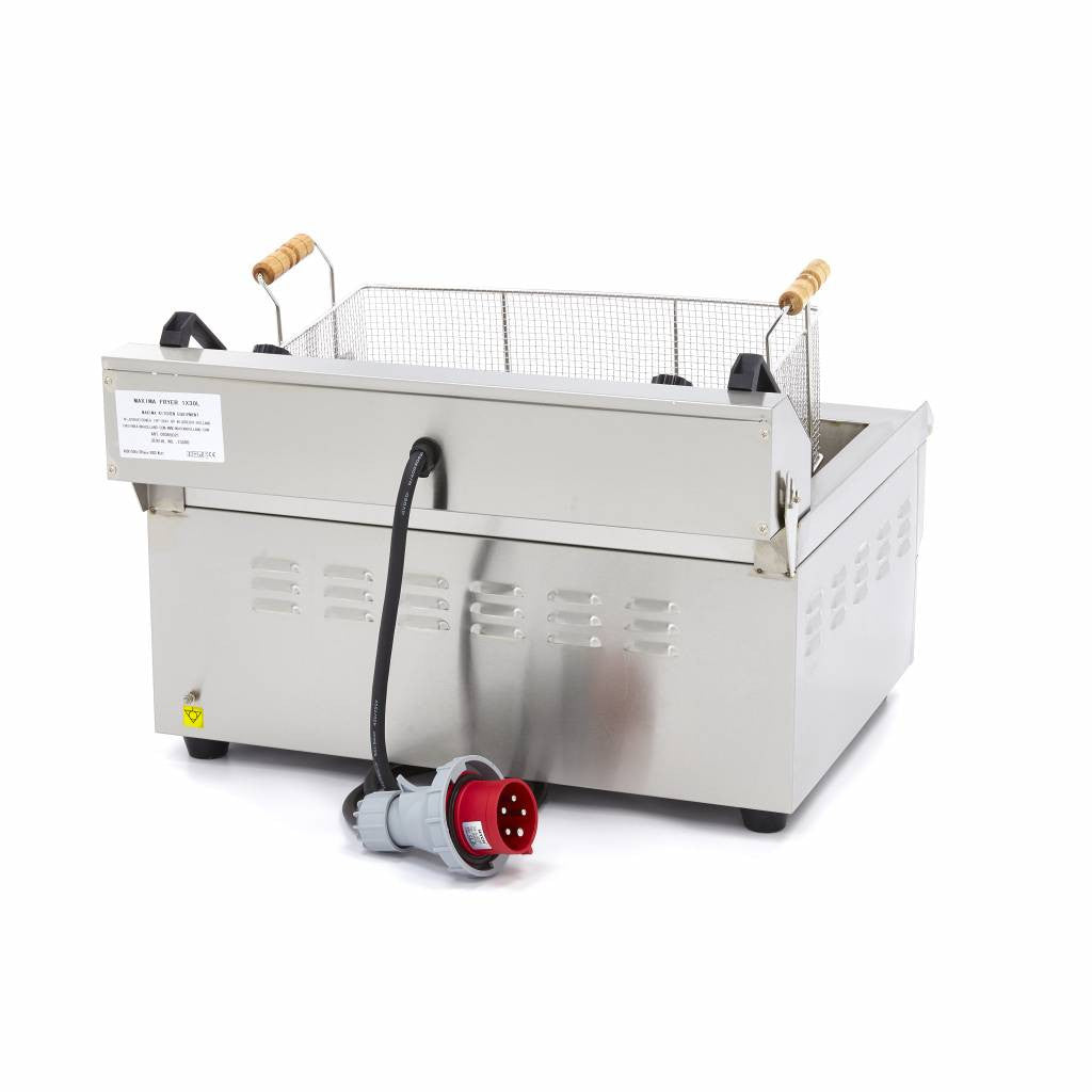 Friteuse professionnelle - 30L - 1 panier - avec robinet de vidange 6000 W Maxima - vue 4 - Friteuse à poser électrique pro CHR - Cuistéo